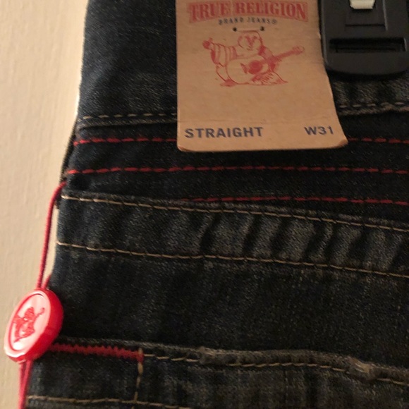 True Religion Distressed Straight Jeans - Picture 5 of 7
